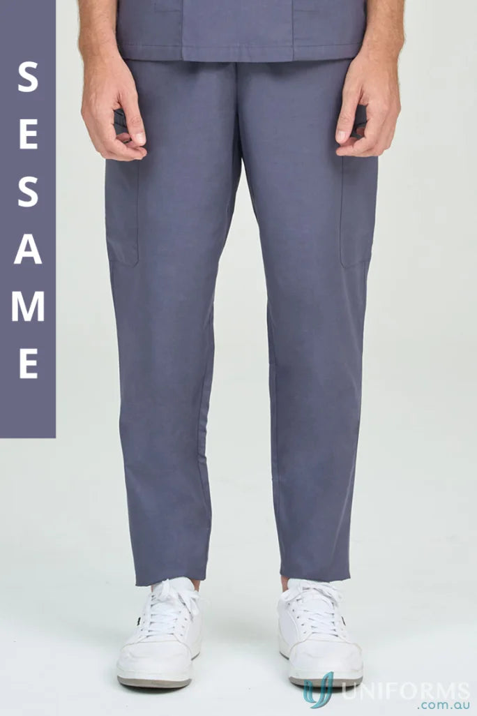 Gray Daniel Scrub Pant with elastic waistband and relaxed fit with internal drawcord