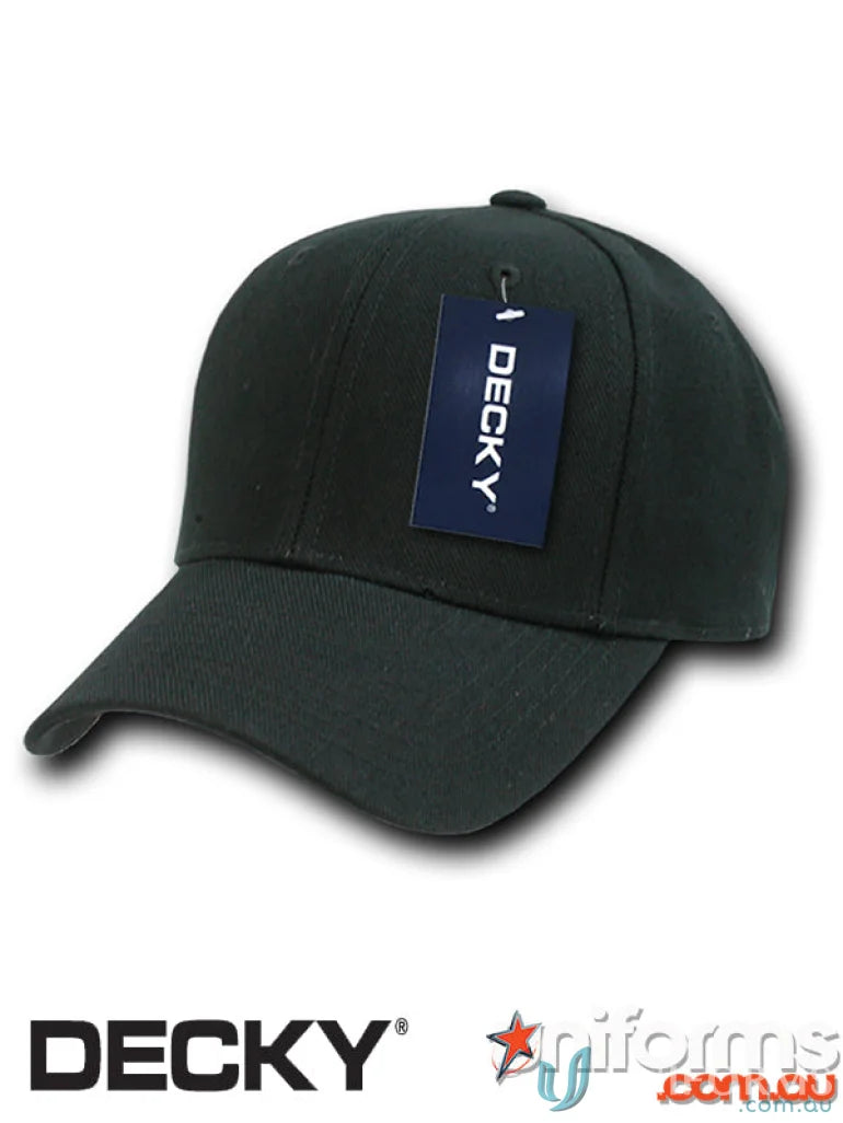 Dark baseball cap with tag from Decky 402 Baseball Flex Cap, perfect for uniforms and workwear