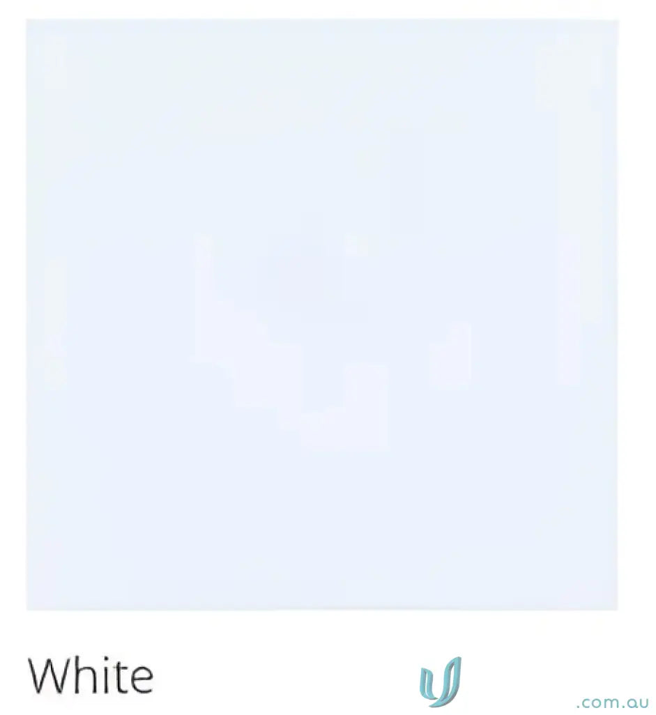 Solid white color swatch for Ladies Slim Tee to measure size and length easily