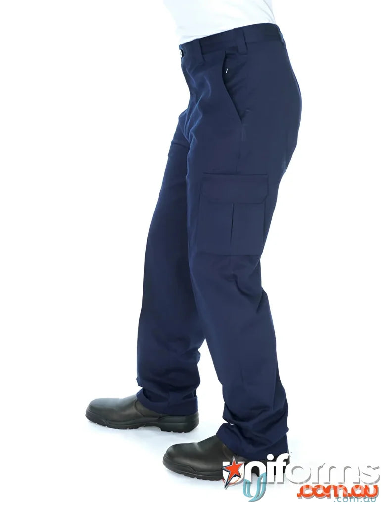 Navy blue DNC Cool-Breeze Cotton Cargo Pants perfect for comfy breeze cotton cargo look