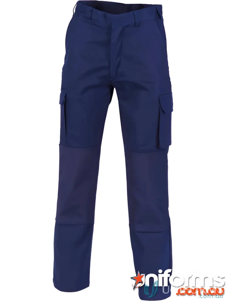 Navy blue DNC Cordura knee patch cargo pants with durable patch cargo pants style