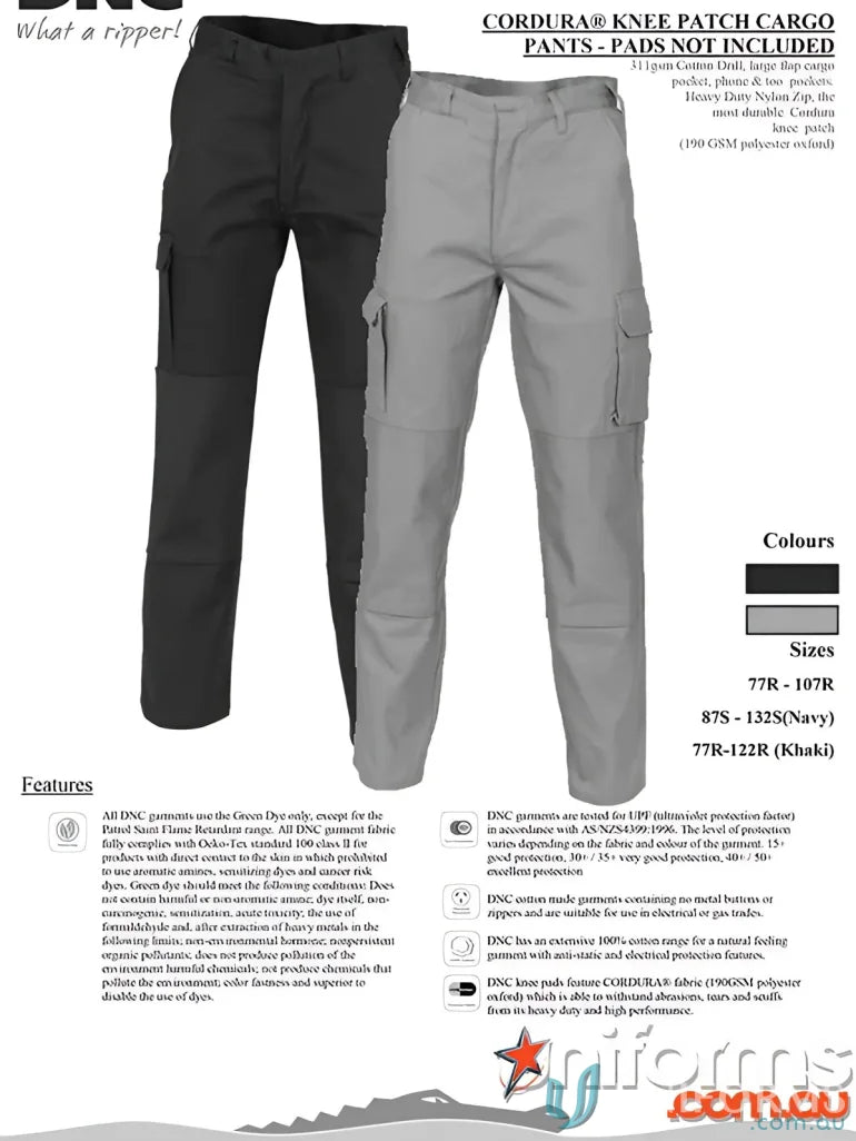 Work pants featuring DNC Cordura Knee Patches Cargo Pants with durable patch cargo pants style