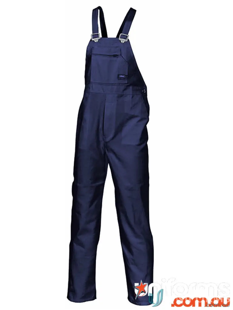 Navy blue cotton drill bib and brace overall for work or DIY projects
