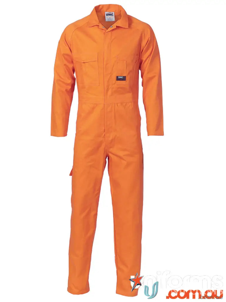 Orange cotton drill coverall from DNC, perfect for work or safety gear