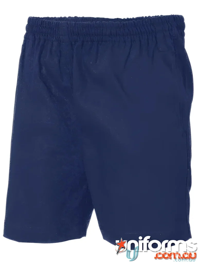 Navy blue DNC elastic waist shorts with elastic drawstring for comfortable work or drill wear