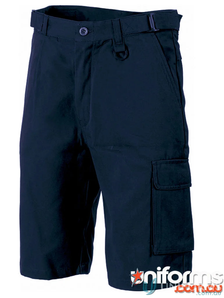 Dark blue DNC Hero Air Flow Cotton Duck Weave Cargo Shorts with side pocket