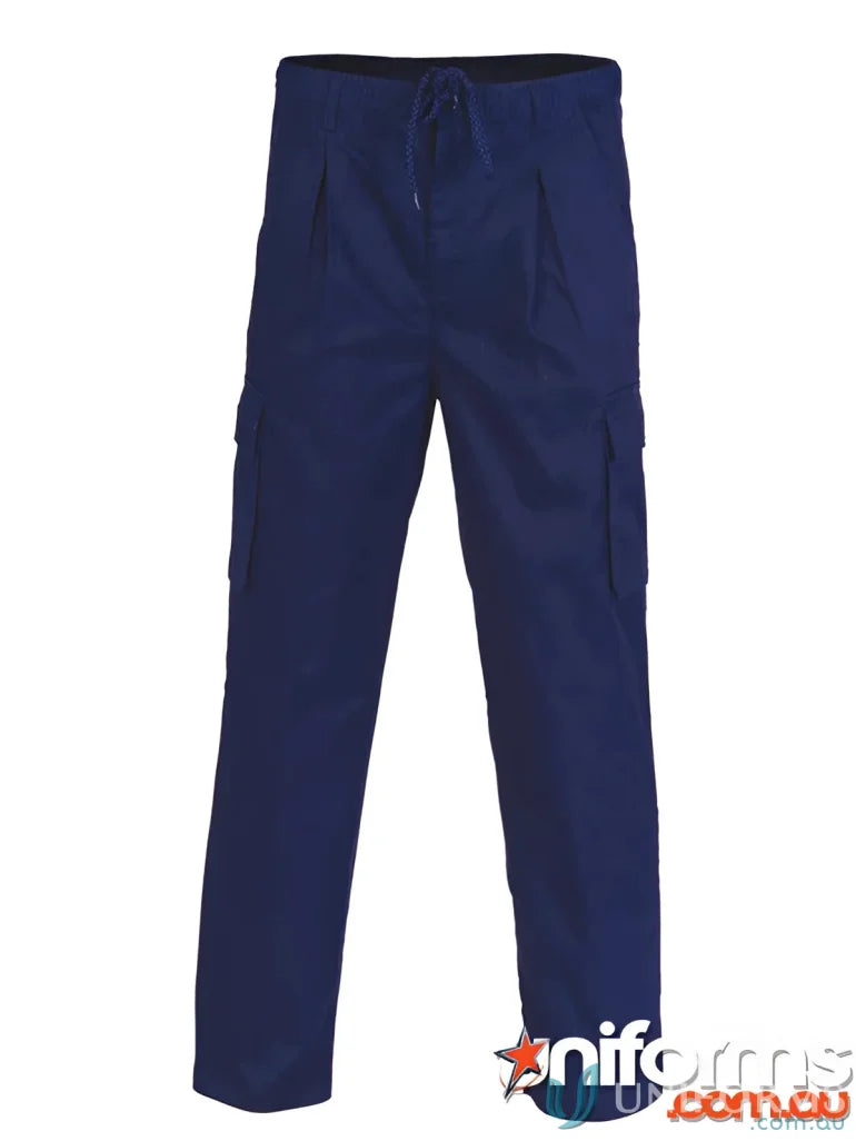 Navy blue DNC Poly Cotton 3 in 1 cargo pants for versatile style and comfort