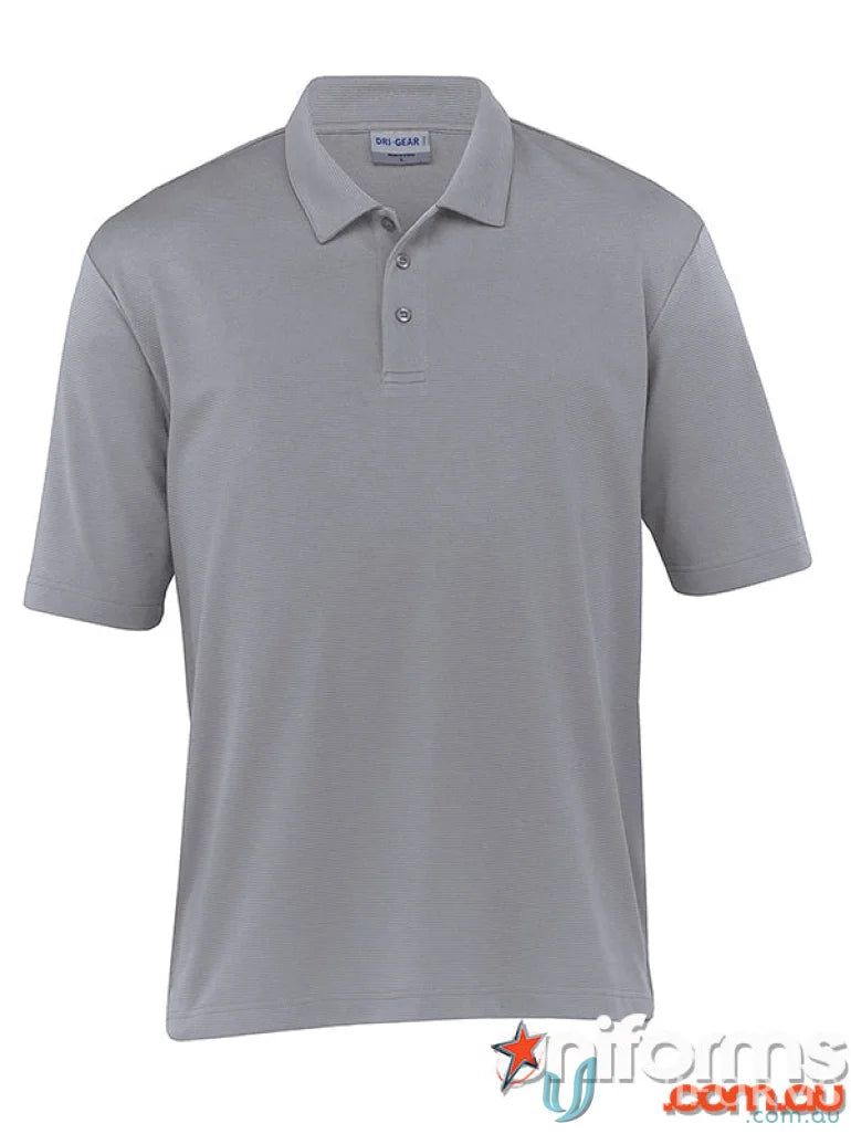 DriGear Ottoman Lite Polo short-sleeved gray collared shirt with three buttons