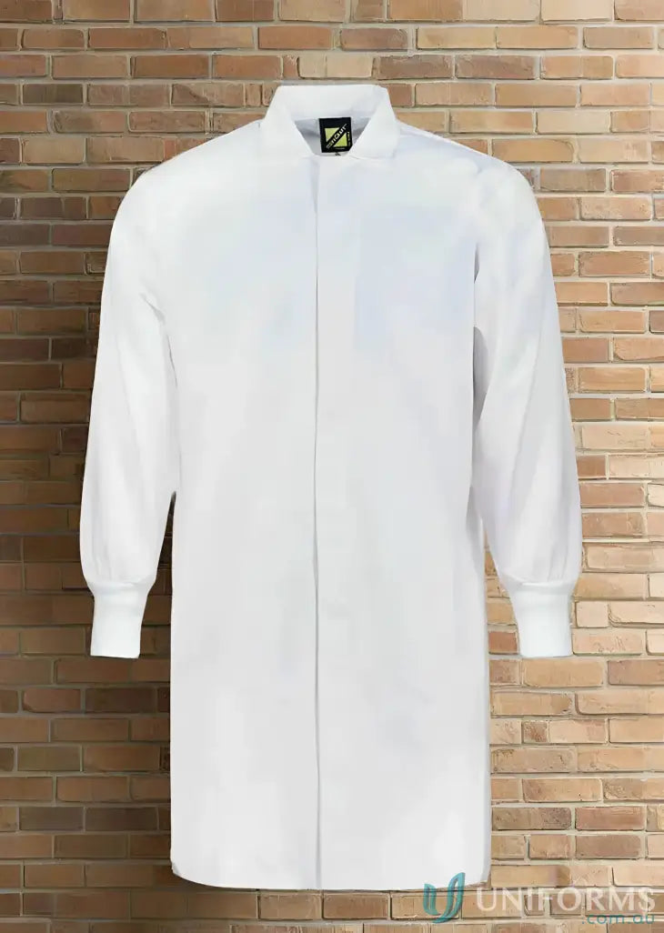 White lab coat for food industry dustcoat with internal pocket and professional look