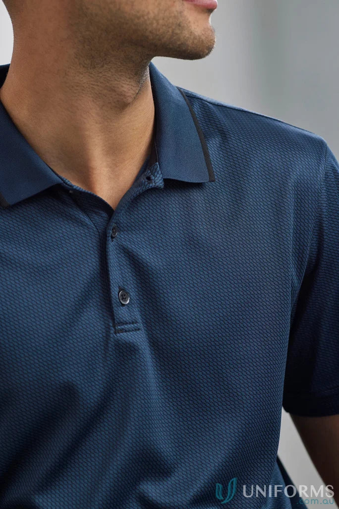 Echo Polo navy blue workwear uniforms made with recycled polyester for durability