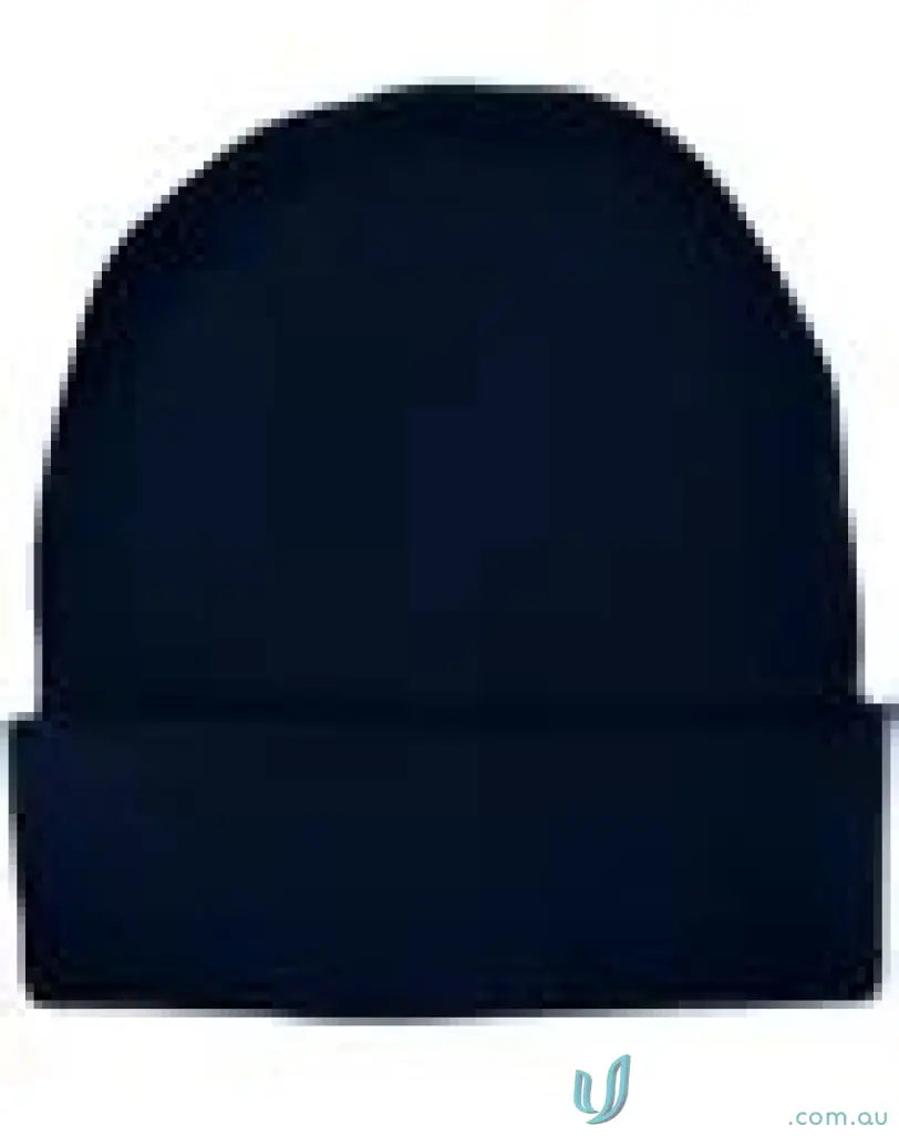 Navy blue Eco Roll Up Beanie made from certified recycled PET rpet knit beanie
