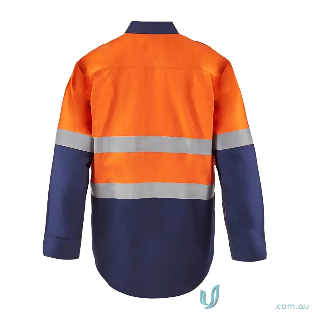Orange and blue reflective EILBECK HRC2 CF shirt with concealed heat resistant feature