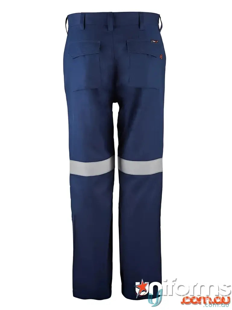 Blue work pants with reflective stripes, EILBECK HRC2 Straight Pant for safety