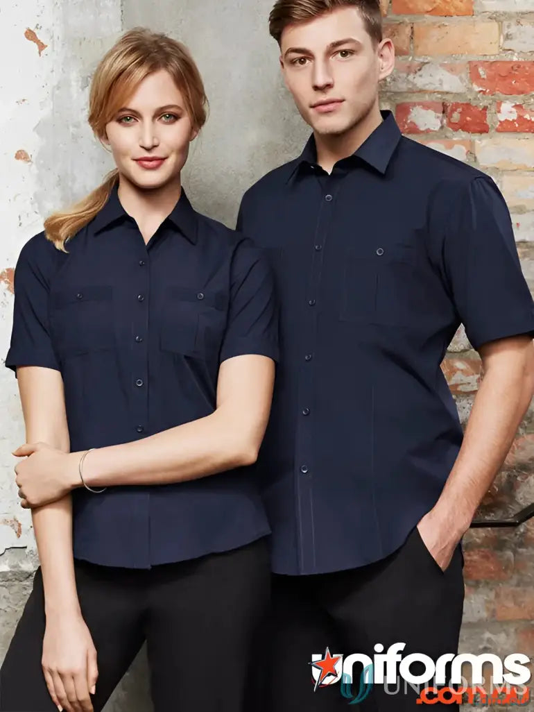 Matching navy blue EILBECK SS Shirts perfect for work uniforms or workwear ensembles