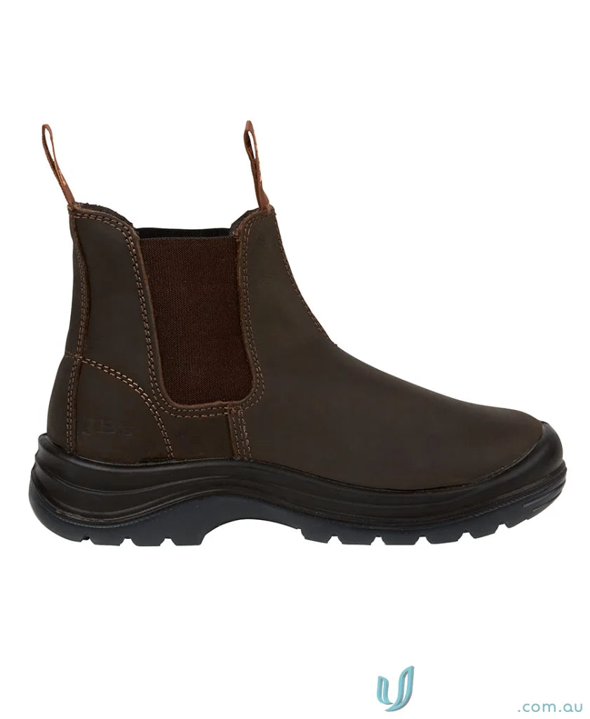 Brown leather Chelsea boot with sturdy sole for workwear and uniforms CLARET