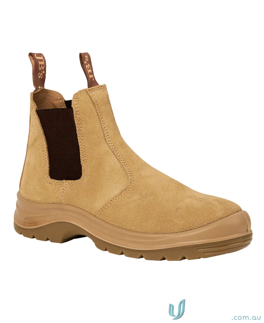 Tan suede work boot with durable sole for uniforms and workwear safety gear