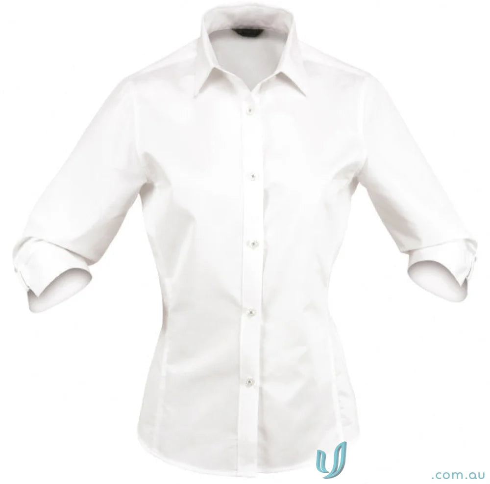 Empire Ladies 3/4S Shirts white button-up workwear for ladies and uniforms