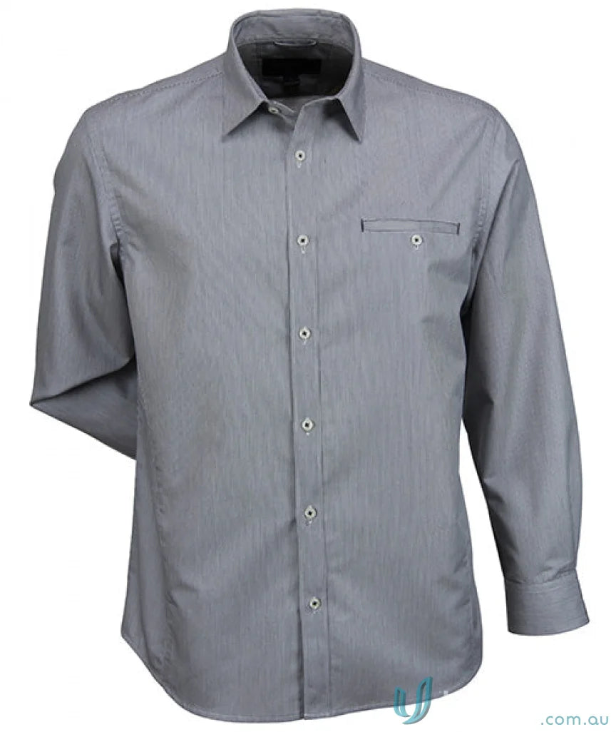 Gray mens long sleeve Empire LS Shirt perfect for work uniforms and casual wear