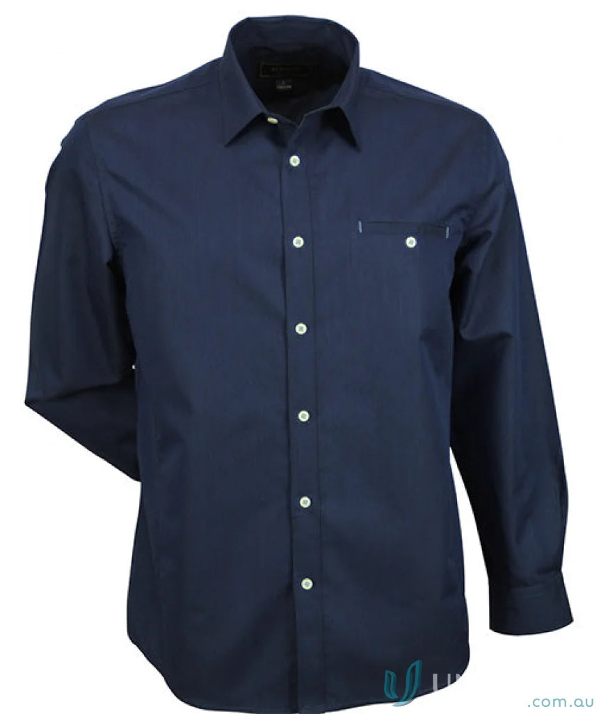 Navy blue mens long sleeve Empire LS Shirt for work uniforms and casual wear