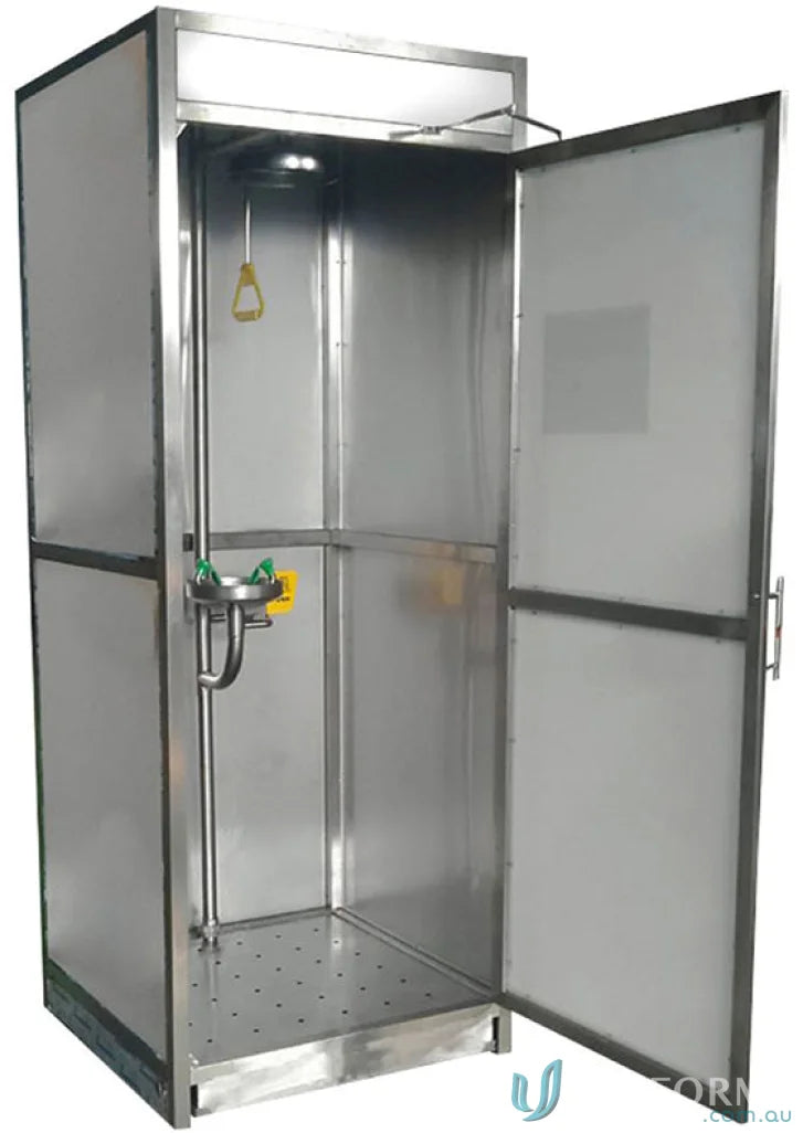 Stainless steel emergency shower and eye face wash station for safety or decontamination