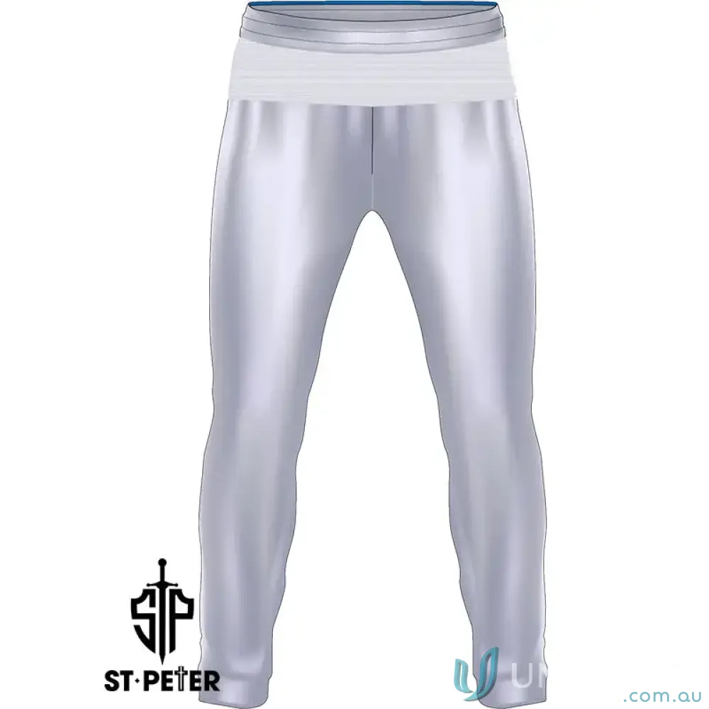 ERCC Adult Cricket Pants in silver athletic leggings made from cotton polyester blend