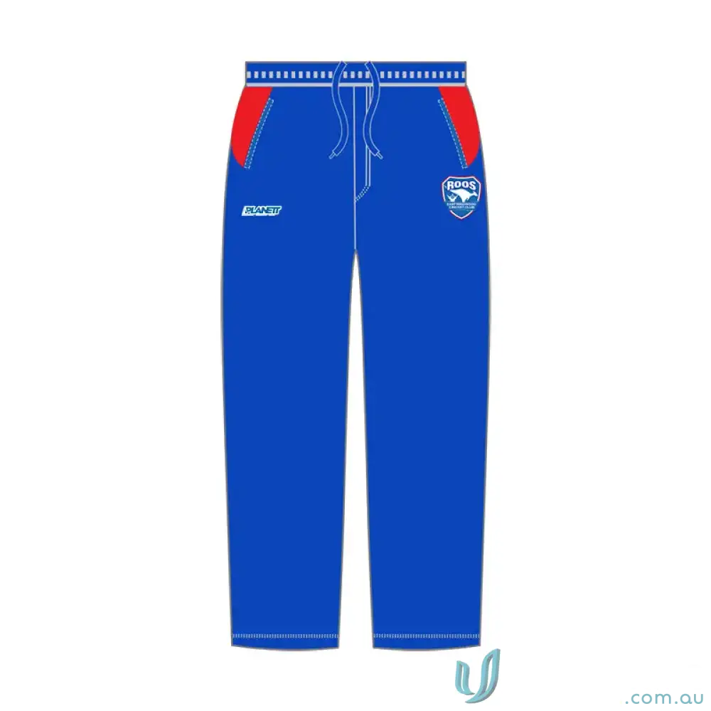 Blue and red athletic pants from ERCC Seniors for East Ringwood Cricket or Ringwood Cricket Club