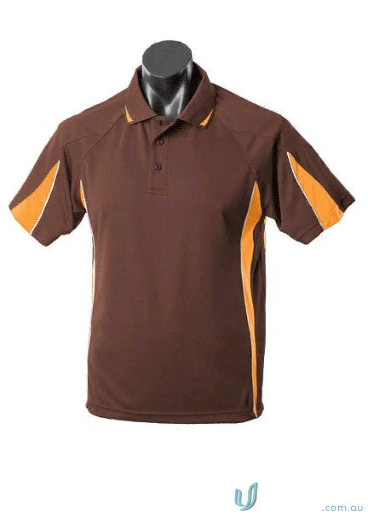 Brown and orange Eureka Polo shirt ideal for uniforms and workwear casual style