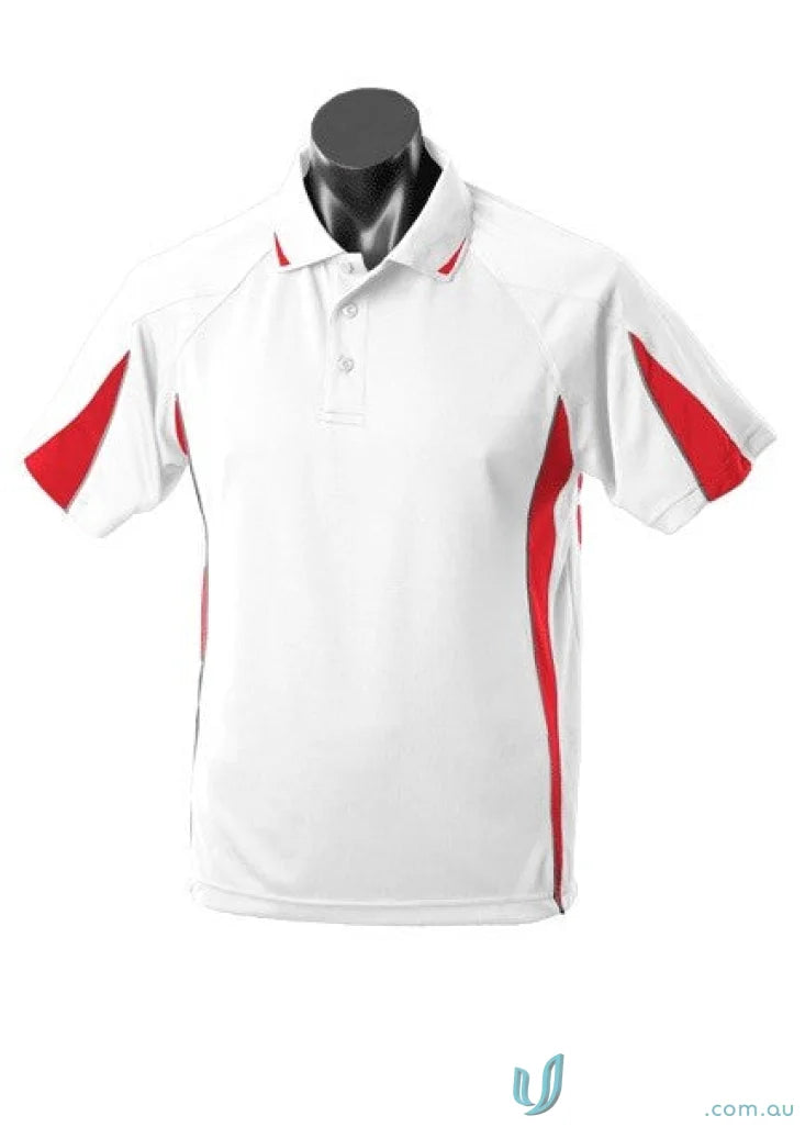 Eureka Polo White and Red Workwear Uniform perfect for casual or work uniforms