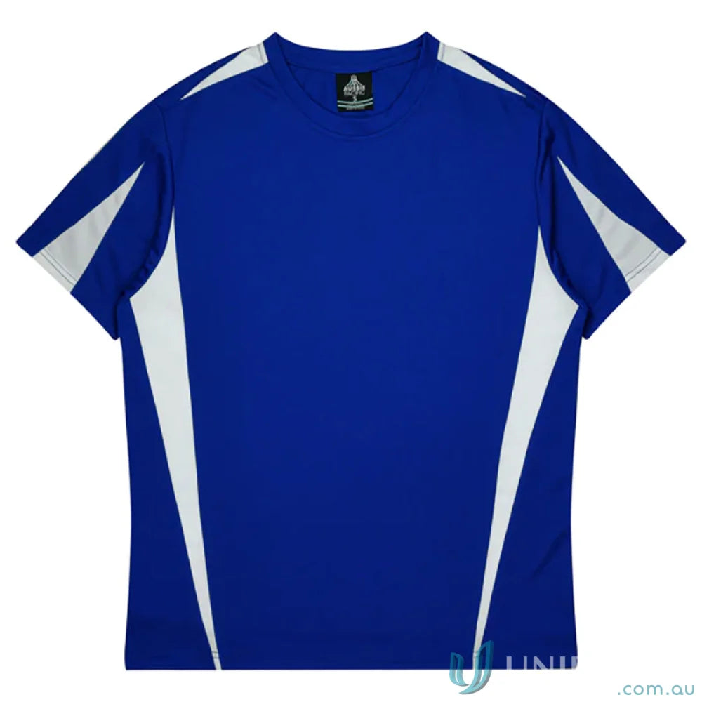 Blue and white Eureka T-Shirt made from breathable fabric, perfect for uniforms or workwear