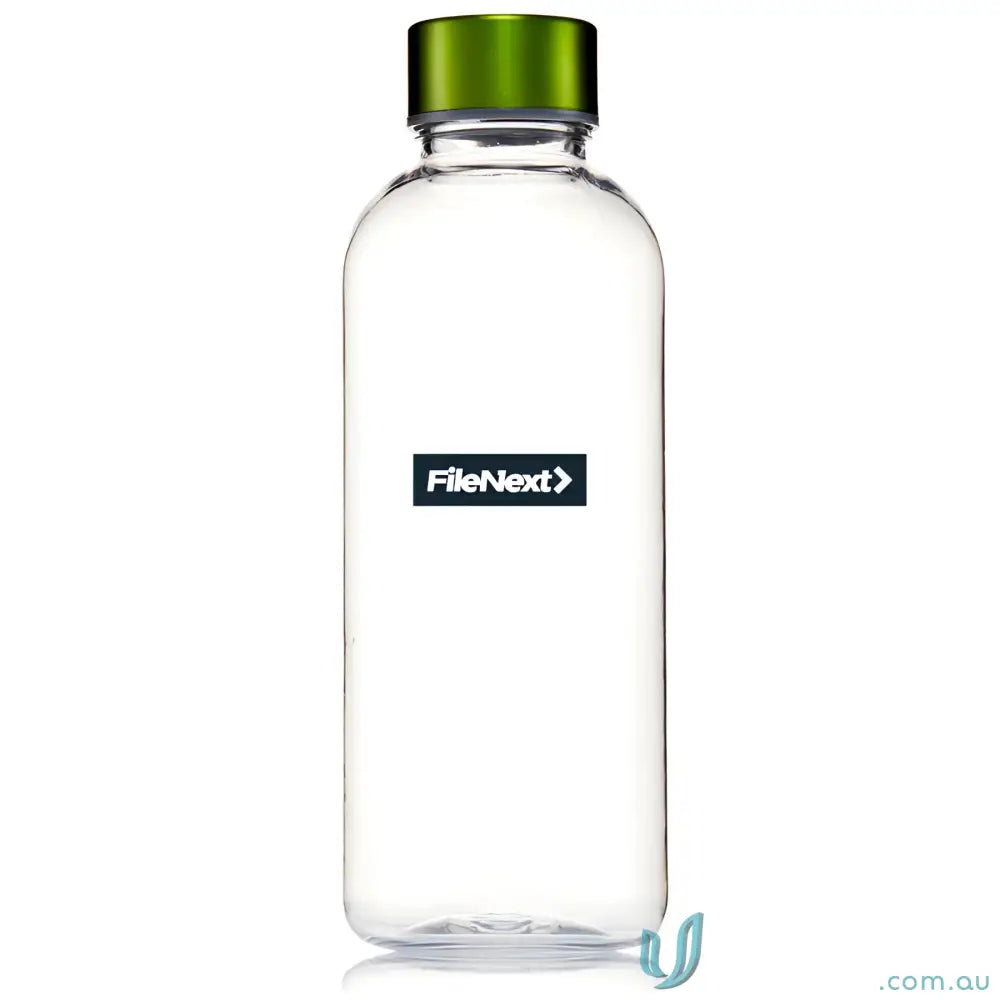 Clear Everton 600ml Tritan water bottle with green lid showcasing BPA free tritan water bottle style