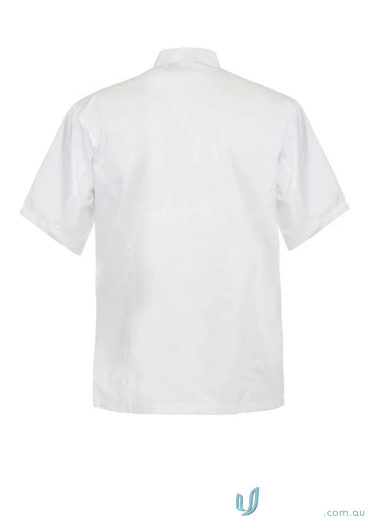 White short-sleeved chef jacket, perfect for a lightweight SS chef look to stay cool
