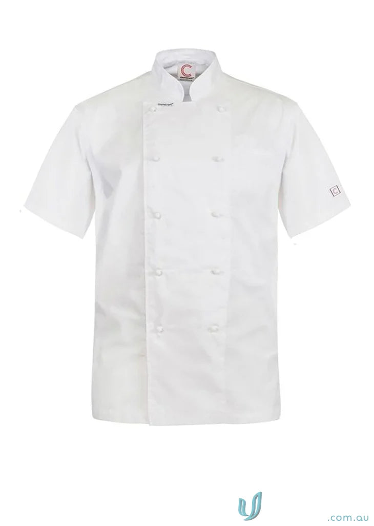 White short-sleeved Executive Lightweight SS Chef Jacket for a professional look and stay cool
