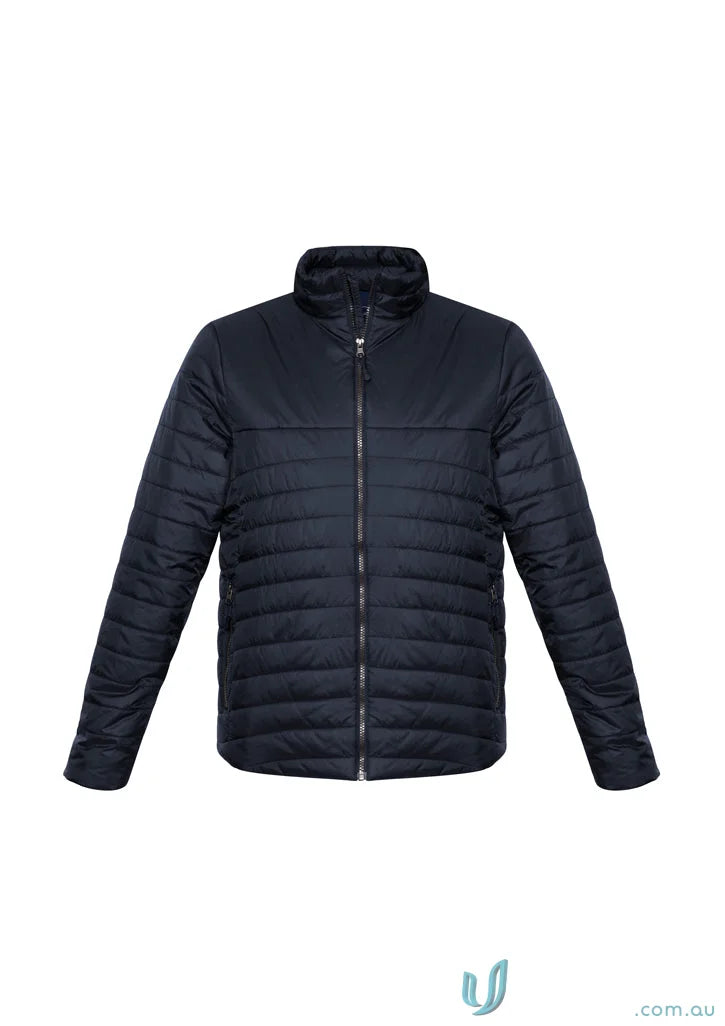 Navy blue puffer jacket from Expedition Jacket J750M collection, stay warm and stylish