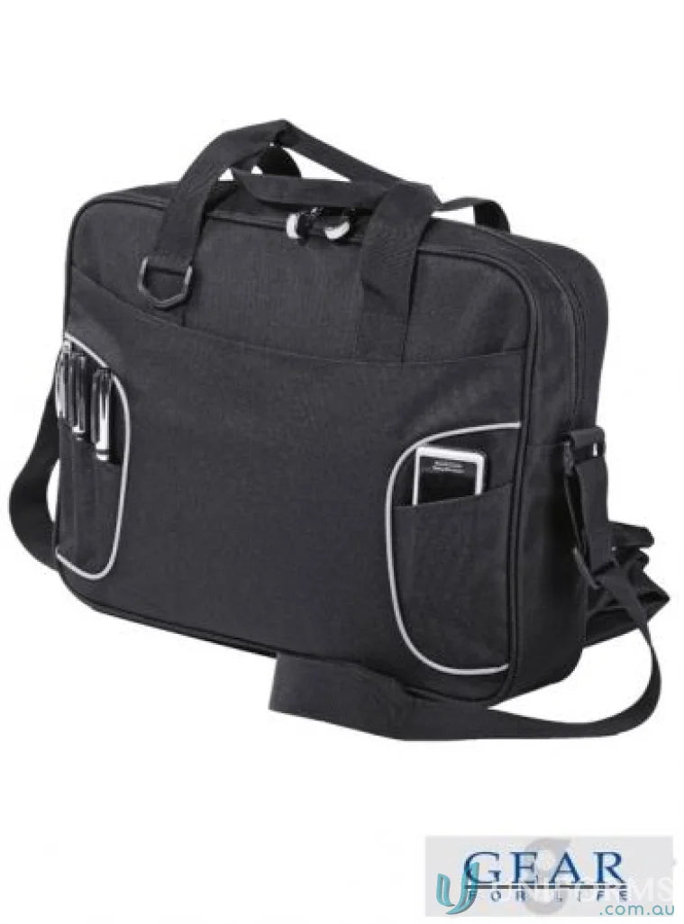 Black Express Conference Satchel with shoulder strap, perfect for bag orders and uniforms