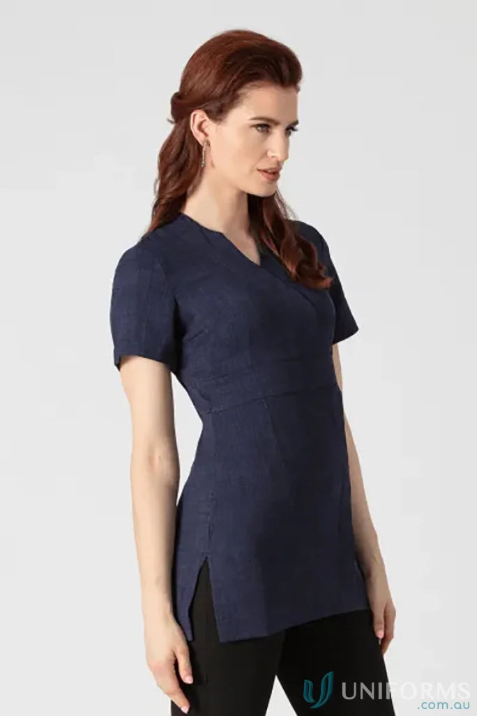 Navy blue linen-look fashion fabric tunic top from Exquisite Linen-Look Tunic collection