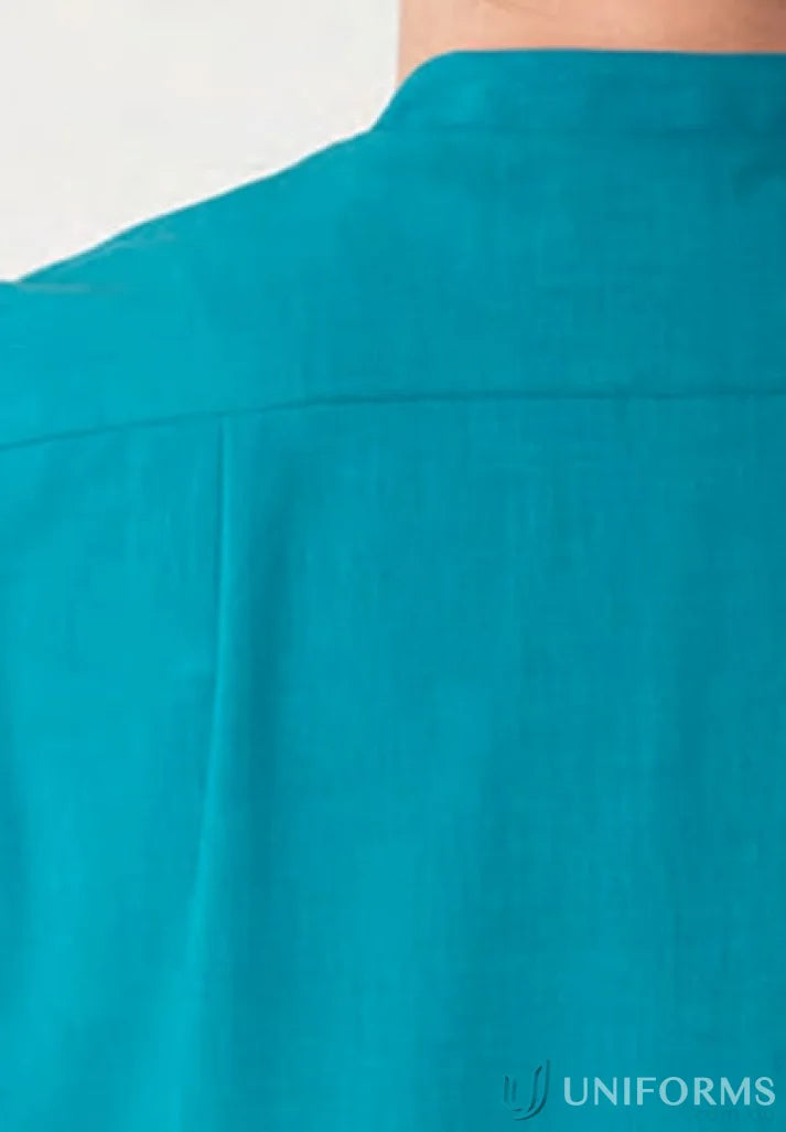 Teal Ezylin Tunic back showing breathable polyester workwear uniform style