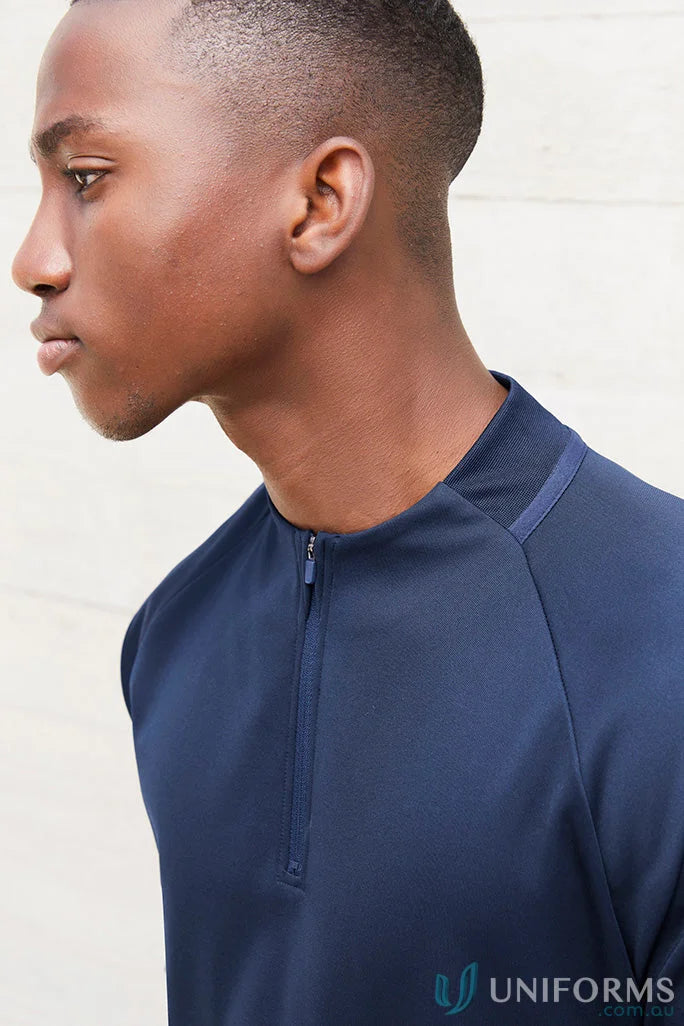 Navy blue quarter-zip athletic shirt from Biz Collection Unisex SW225M Unisex Balance Mid