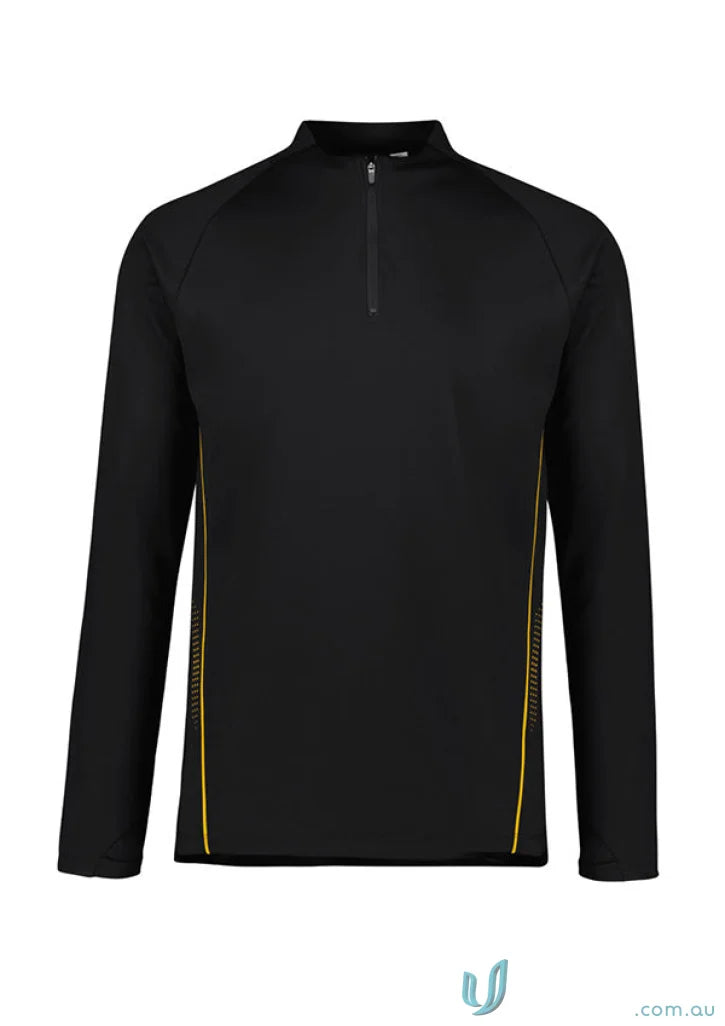 Black long-sleeved athletic shirt from Fairway Mid Layer Top, biz collection unisex sw225m
