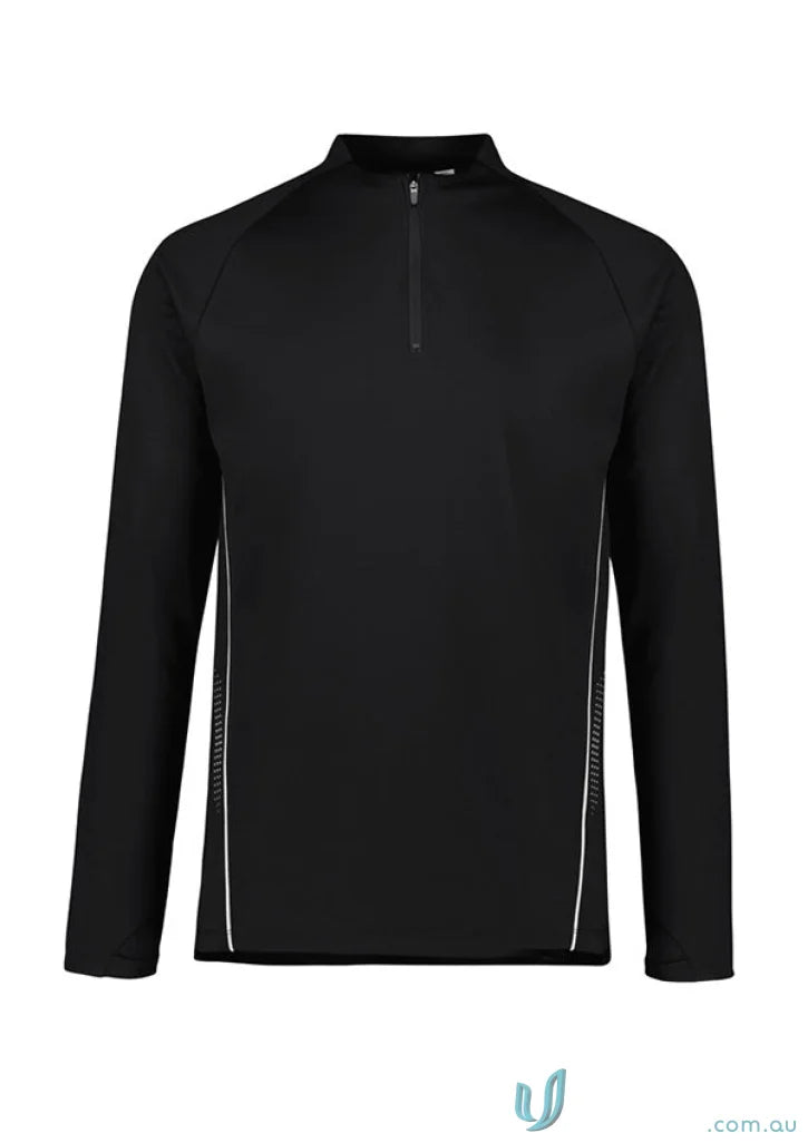 Black long-sleeved athletic shirt from Biz Collection Unisex SW225M Unisex Balance Mid
