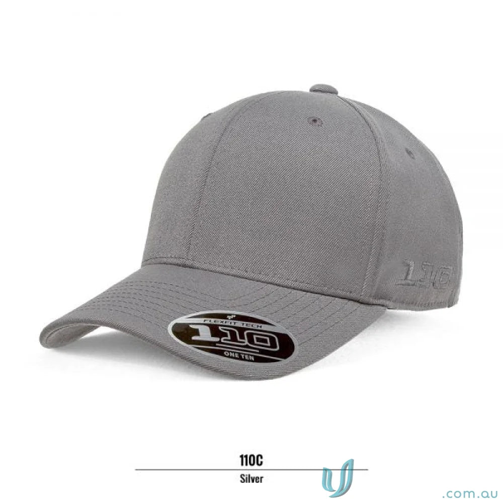 Silver baseball cap from Flexfit for cool, dry branding and all-day comfort