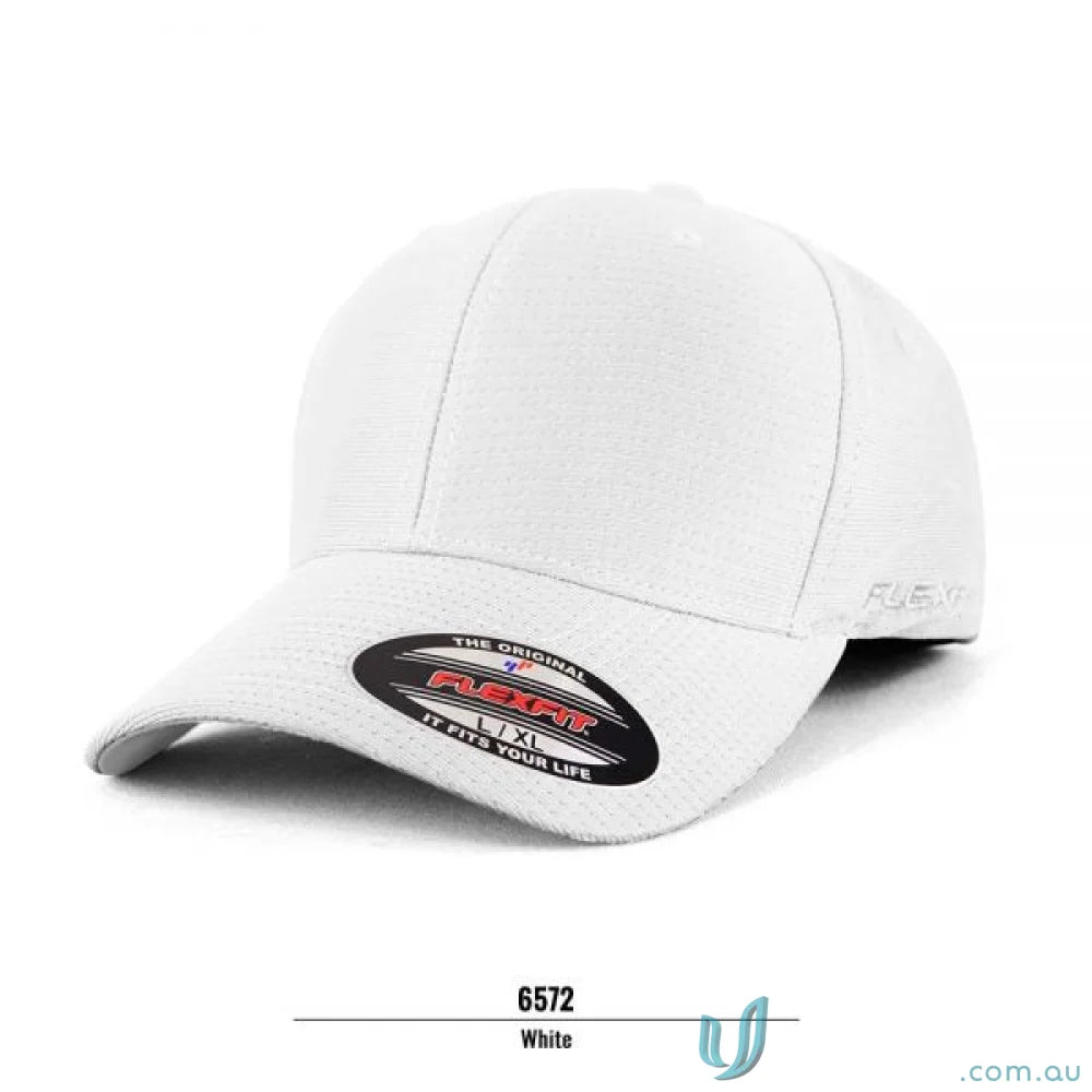 White Flexfit baseball cap from Flexfit Cool Dry for uniforms and workwear