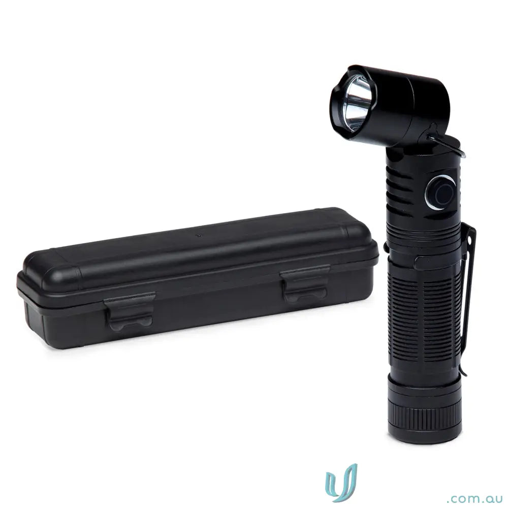 Black FlexLight Tiltable Rechargeable Torch with magnetic base and textured grip for workwear