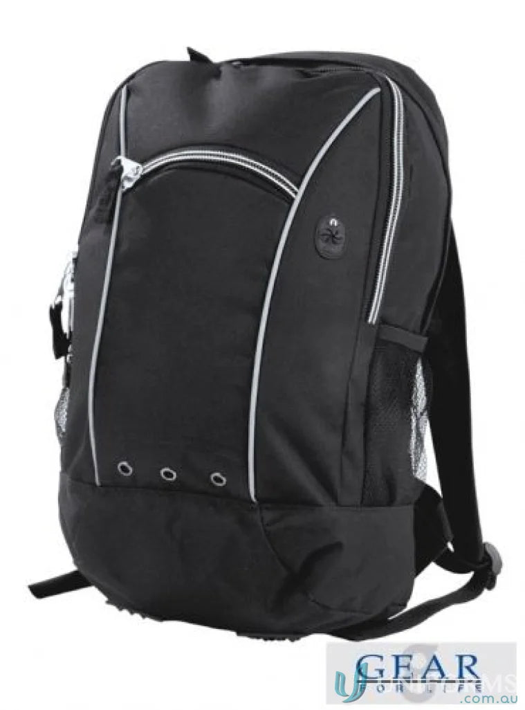 Fluid Backpack black with silver accents for your bag orders or uniforms