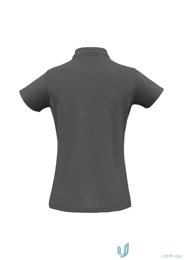 Gray polo shirt from FMV Ladies SS Polo, perfect for work uniforms with modern fit