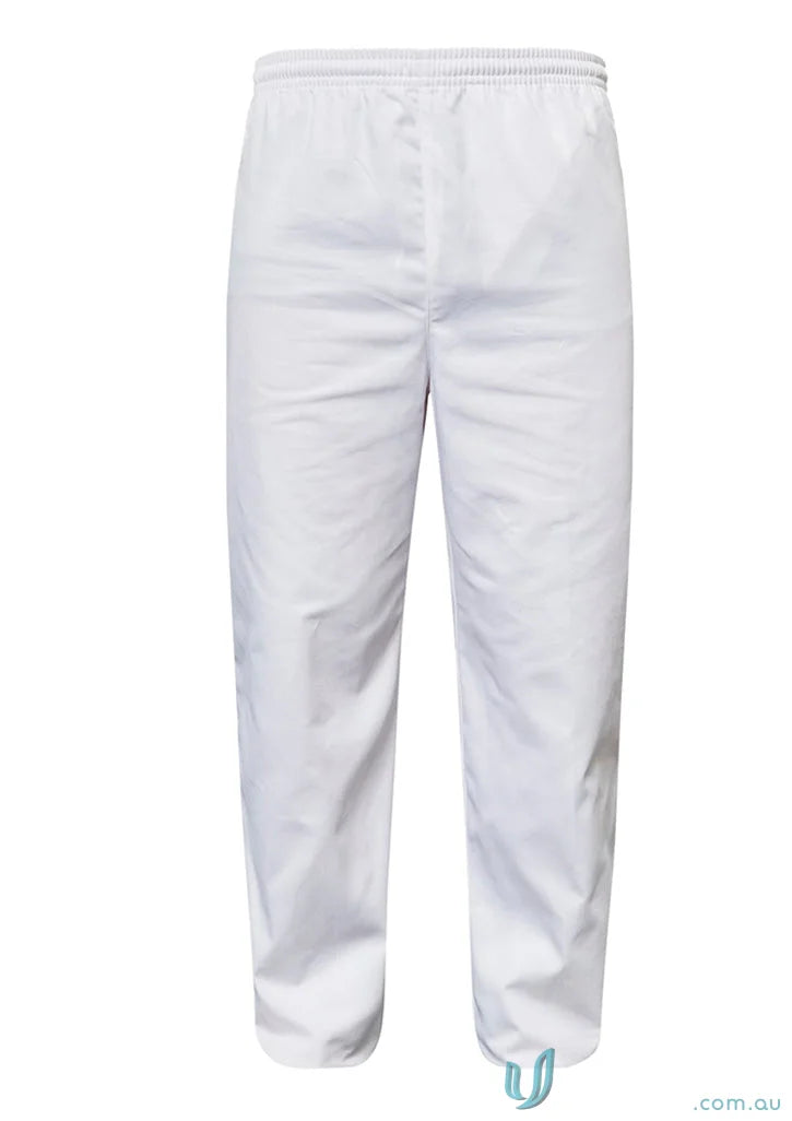 Food industry elastic white pant with drawstring, perfect for tough kitchen work