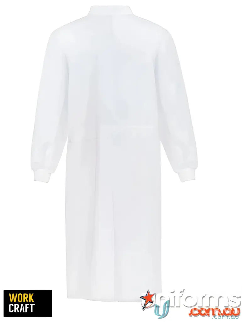 White lab coat for food processing, Food Industry Long Dust Coat, durable work wear