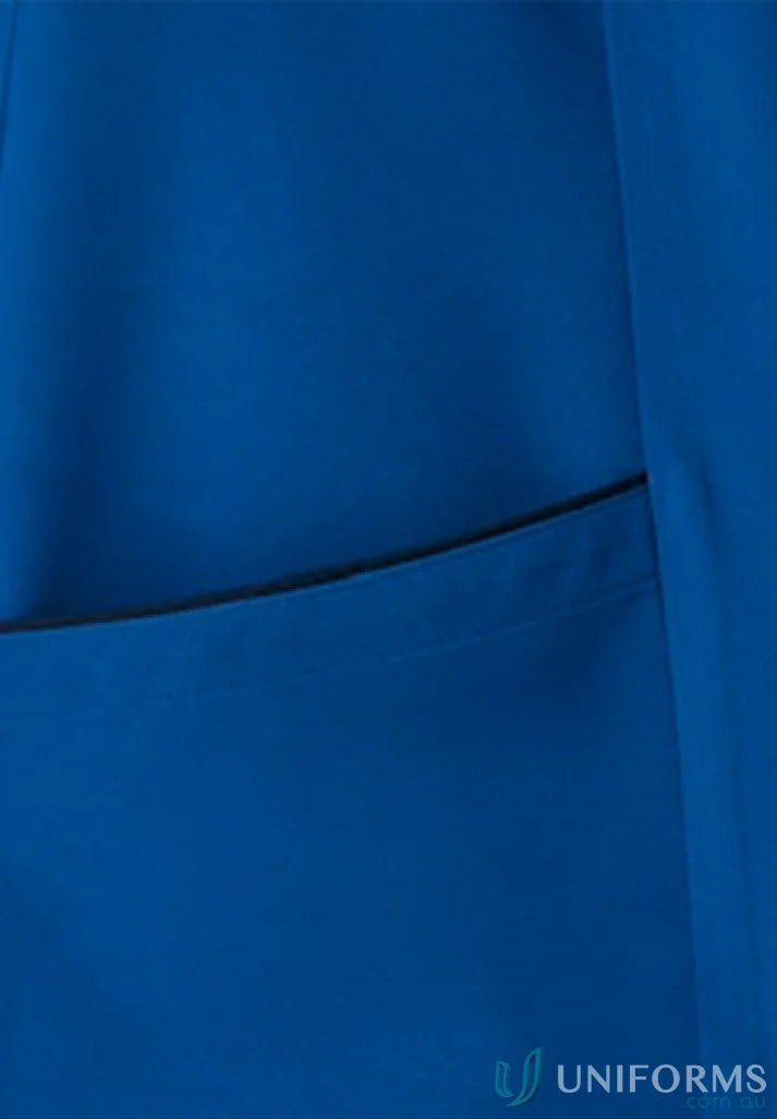 Blue fabric with dark trim from the fabulous City Collection Four Way Stretch Tunic