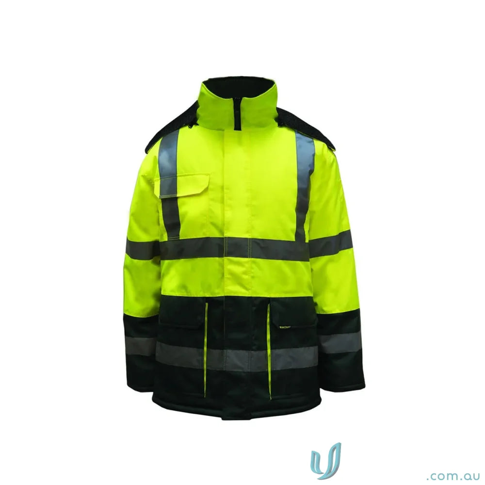 High-visibility vis freezer jacket with polyester fibrefill insulation from Workcraft Freezer Jacket line