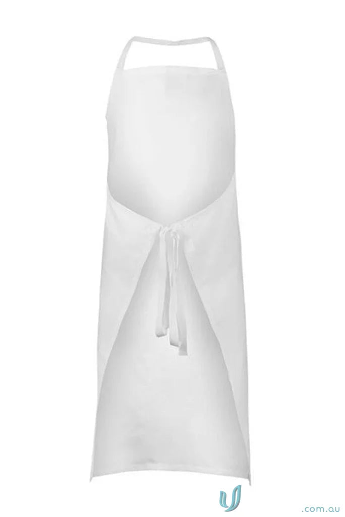 White kitchen apron perfect for café crews and kitchen hands, full bib apron style