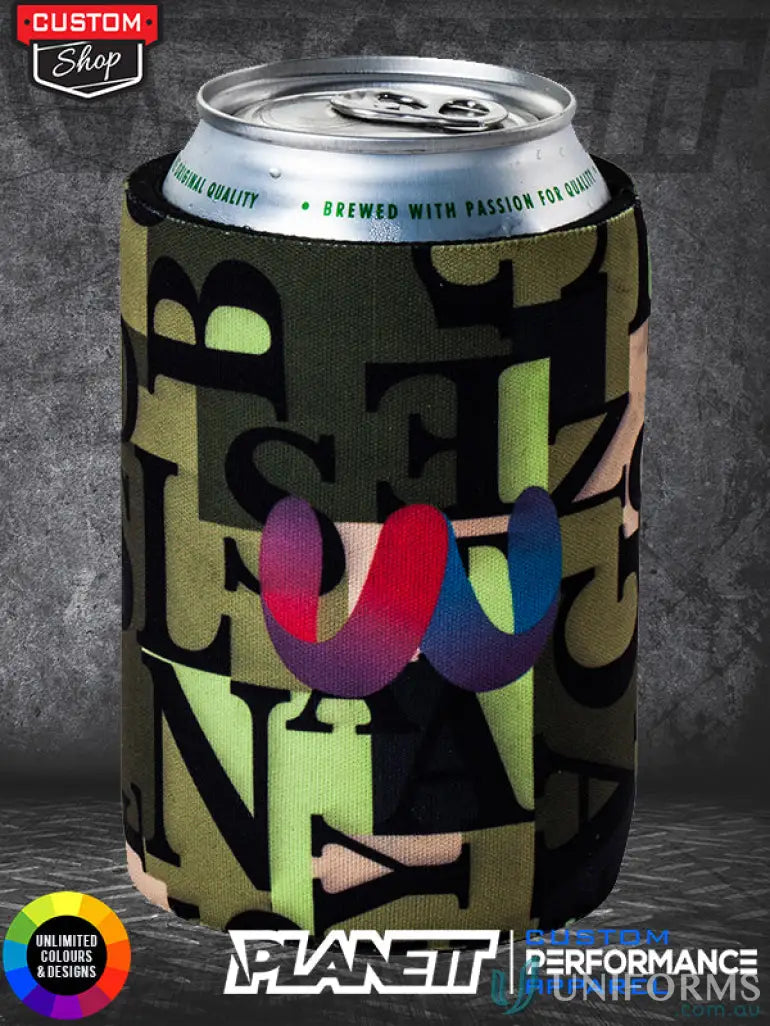 Letter-patterned custom stubby holder for personalized print custom drink cooler